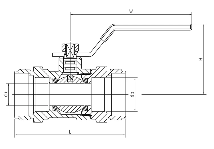 Extended Double Female Thread Brass Ball Valve with Union