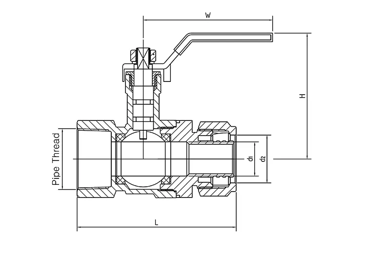Long Handle Female Thread Brass Ball Valve for PEX-AL-PEX Pipe