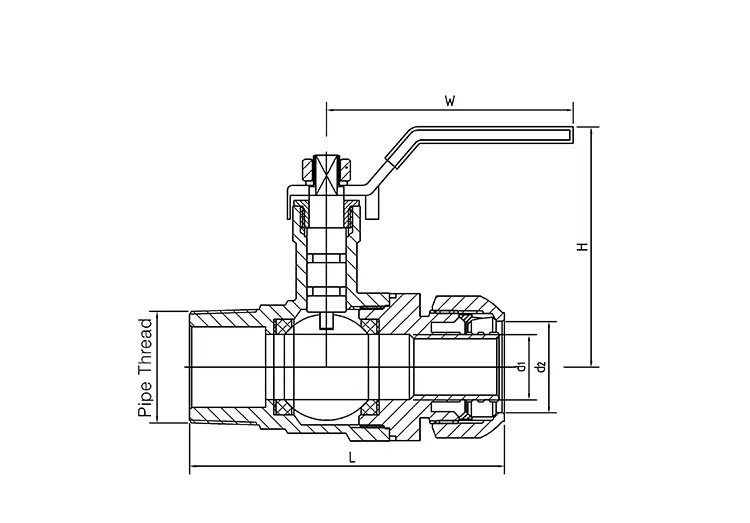 Male Thread Two-Position Compression Brass Ball Valve for Boiler Piping