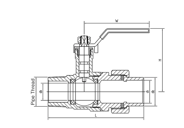 Copper Sleeve Weld Connection Brass Ball Valve