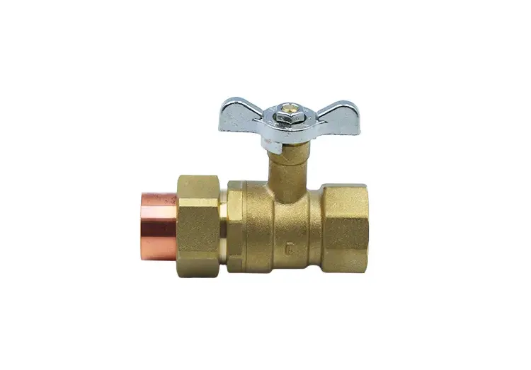 Copper Sleeve Weld Connection Brass Ball Valve