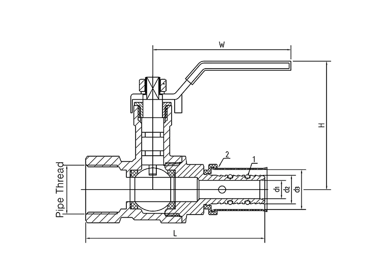Brass Press Female Thread Ball Valve for Fire Fighting Pipes