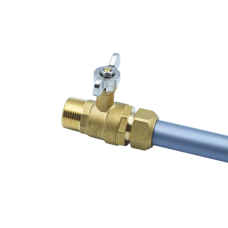 Male Thread Ferrule Brass Ball Valve with Butterfly Handle